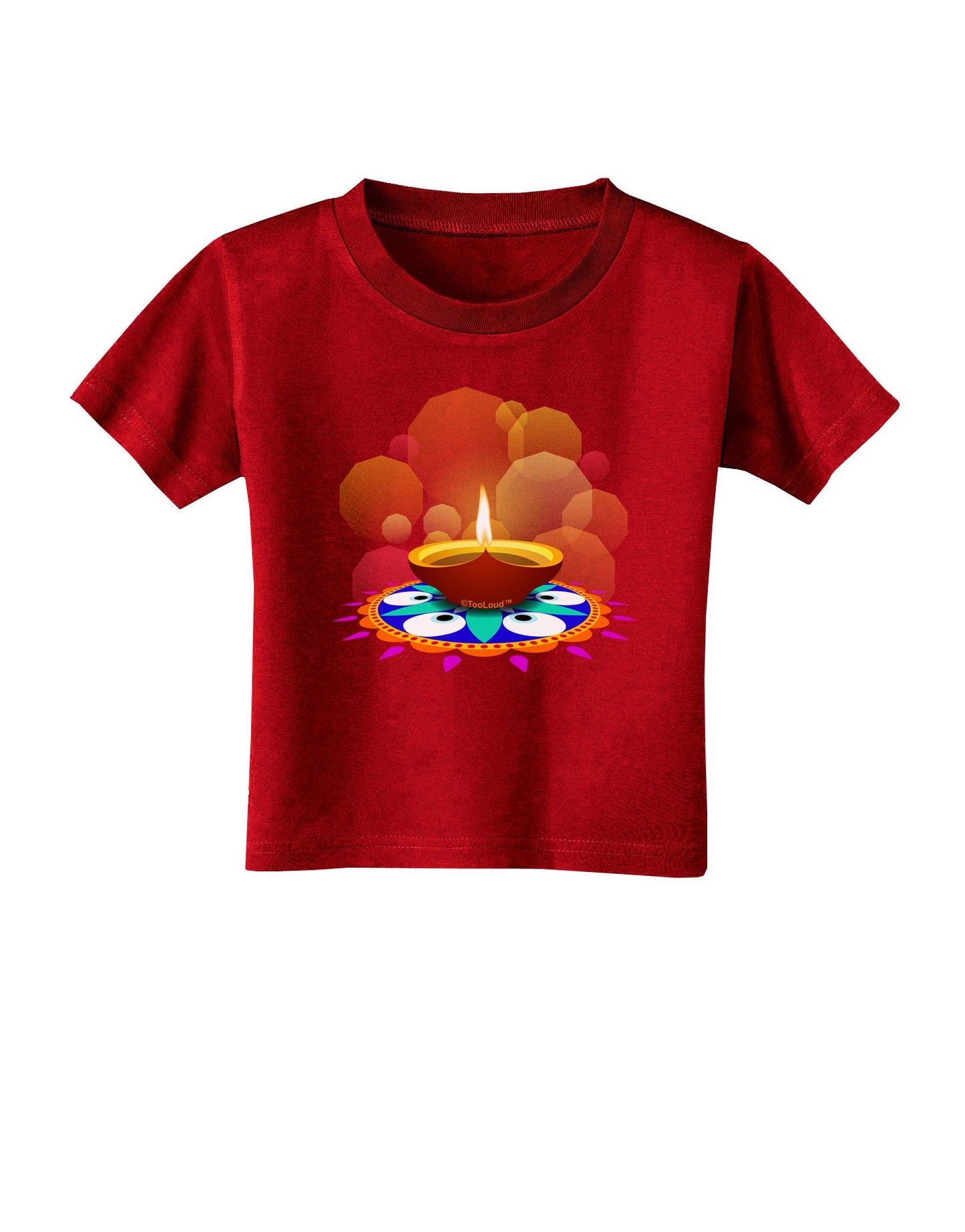 Festive Diya and Rangoli Toddler T-Shirt Dark by-Toddler T-Shirt-TooLoud-Red-2T-Davson Sales