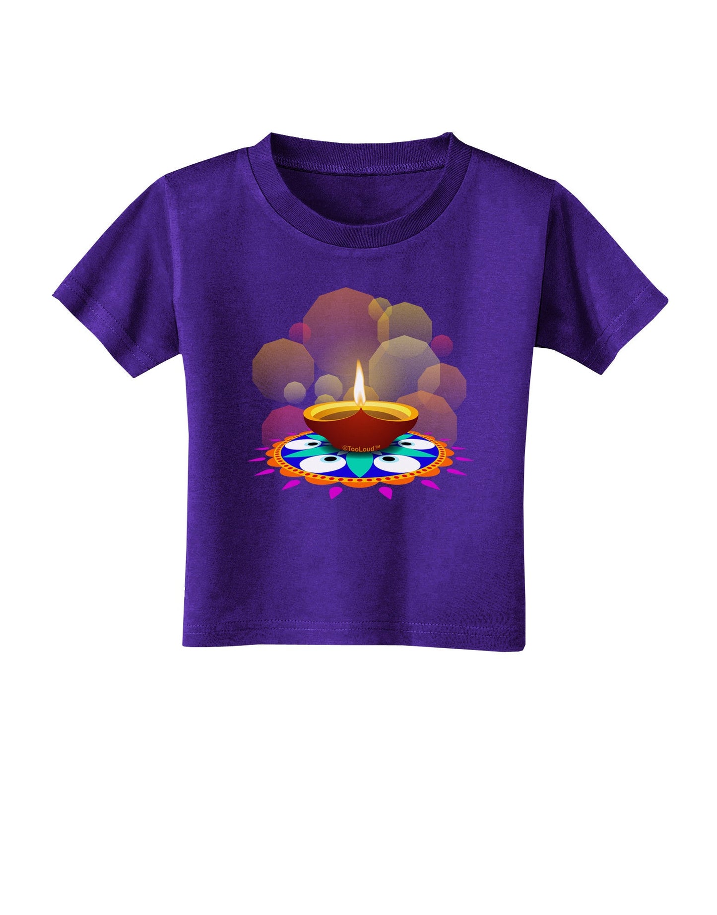 Festive Diya and Rangoli Toddler T-Shirt Dark by-Toddler T-Shirt-TooLoud-Purple-2T-Davson Sales