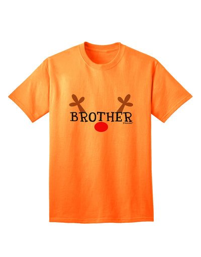 Festive Family Christmas Collection: Reindeer-themed Brother Adult T-Shirt by TooLoud-Mens T-shirts-TooLoud-Neon-Orange-Small-Davson Sales