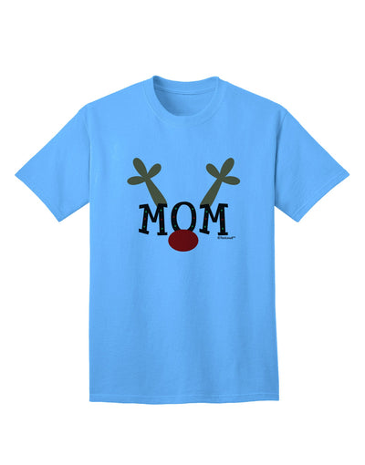 Festive Family Christmas Collection: Reindeer-themed Mom Adult T-Shirt by TooLoud-Mens T-shirts-TooLoud-Aquatic-Blue-Small-Davson Sales
