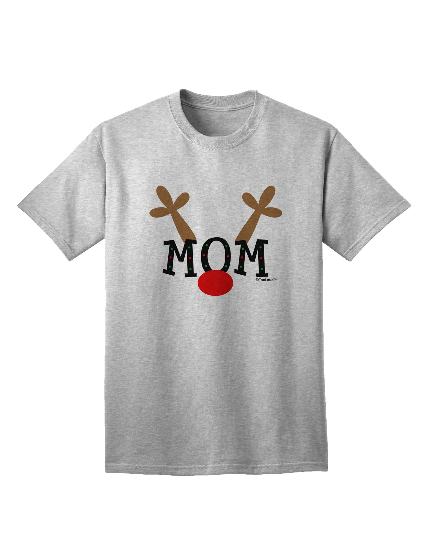 Festive Family Christmas Collection: Reindeer-themed Mom Adult T-Shirt by TooLoud-Mens T-shirts-TooLoud-AshGray-Small-Davson Sales