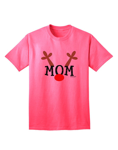 Festive Family Christmas Collection: Reindeer-themed Mom Adult T-Shirt by TooLoud-Mens T-shirts-TooLoud-Neon-Pink-Small-Davson Sales