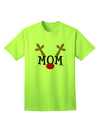 Festive Family Christmas Collection: Reindeer-themed Mom Adult T-Shirt by TooLoud-Mens T-shirts-TooLoud-Neon-Green-Small-Davson Sales