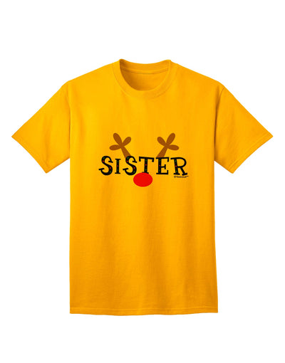 Festive Family Christmas Collection: Reindeer-themed Sister Adult T-Shirt by TooLoud-Mens T-shirts-TooLoud-Gold-Small-Davson Sales