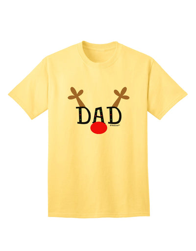 Festive Family Christmas Ensemble: Reindeer-themed Dad Adult T-Shirt by TooLoud-Mens T-shirts-TooLoud-Yellow-Small-Davson Sales