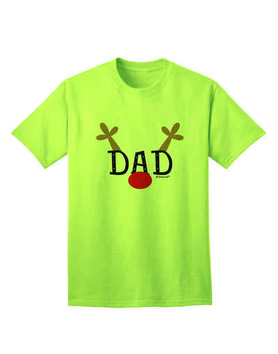 Festive Family Christmas Ensemble: Reindeer-themed Dad Adult T-Shirt by TooLoud-Mens T-shirts-TooLoud-Neon-Green-Small-Davson Sales