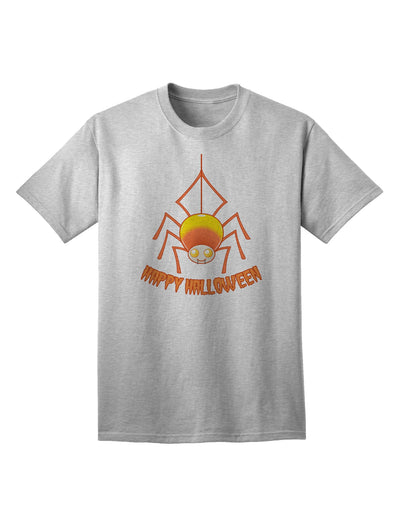 Festive Halloween Adult T-Shirt featuring Adorable Candy Corn Spider-Mens T-shirts-TooLoud-AshGray-Small-Davson Sales