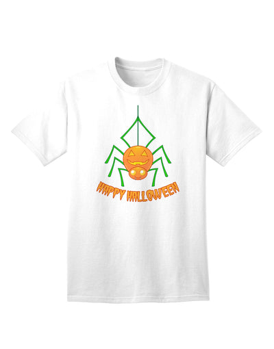 Festive Halloween Adult T-Shirt featuring Adorable Pumpkin Spider-Mens T-shirts-TooLoud-White-Small-Davson Sales