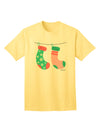 Festive Mr and Mrs Christmas Couple Stockings Adult T-Shirt by TooLoud-Mens T-shirts-TooLoud-Yellow-Small-Davson Sales