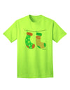 Festive Mr and Mrs Christmas Couple Stockings Adult T-Shirt by TooLoud-Mens T-shirts-TooLoud-Neon-Green-Small-Davson Sales
