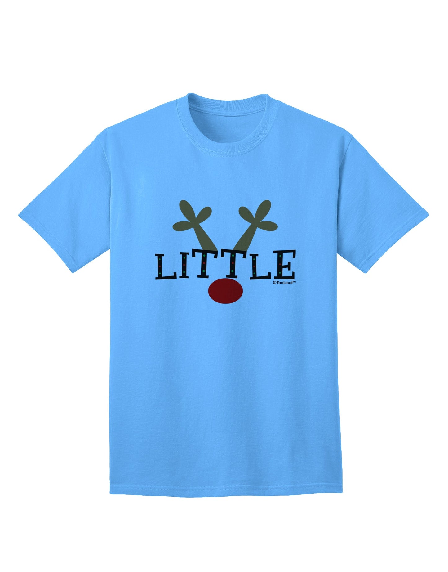 Festive Reindeer-themed Matching Family Christmas Collection - Little Adult T-Shirt by TooLoud-Mens T-shirts-TooLoud-Aquatic-Blue-Small-Davson Sales