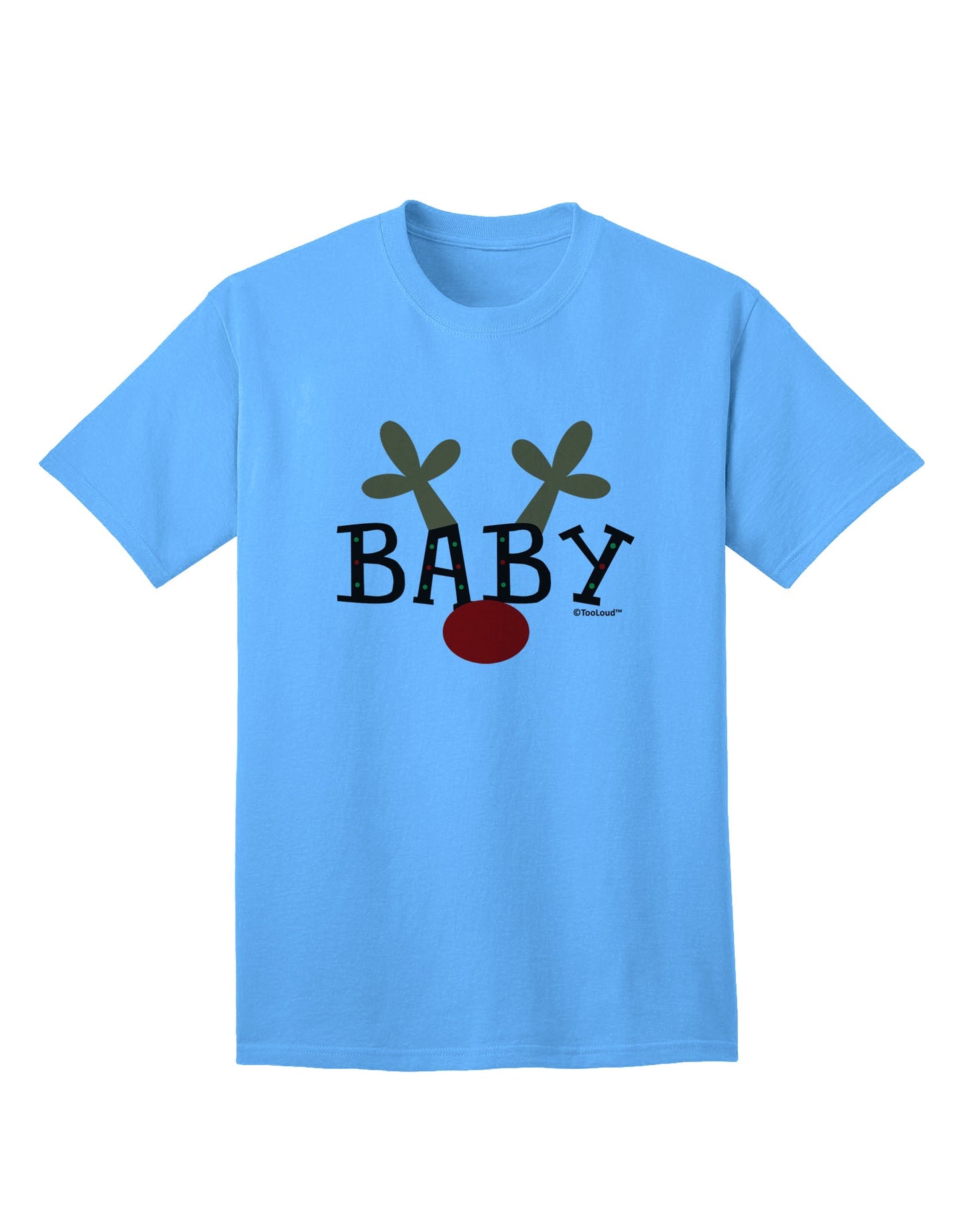 Festive Reindeer-themed Matching Family Christmas T-Shirt Collection by TooLoud-Mens T-shirts-TooLoud-Aquatic-Blue-Small-Davson Sales