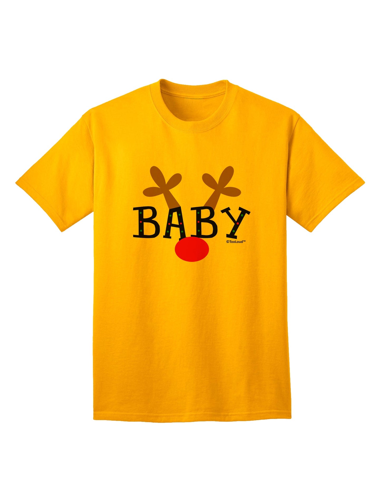 Festive Reindeer-themed Matching Family Christmas T-Shirt Collection by TooLoud-Mens T-shirts-TooLoud-Gold-Small-Davson Sales