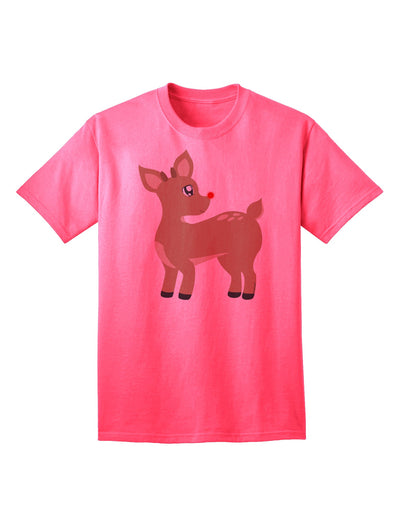 Festive Rudolph the Reindeer - Christmas Adult T-Shirt by TooLoud-Mens T-shirts-TooLoud-Neon-Pink-Small-Davson Sales