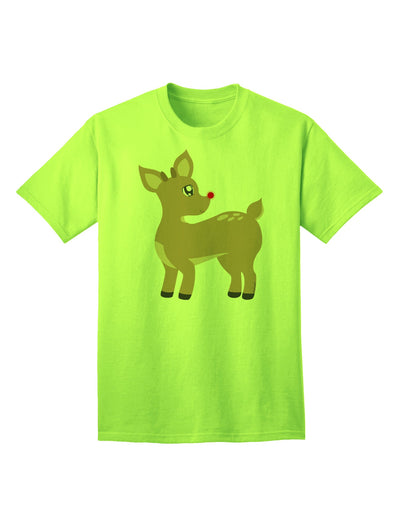 Festive Rudolph the Reindeer - Christmas Adult T-Shirt by TooLoud-Mens T-shirts-TooLoud-Neon-Green-Small-Davson Sales