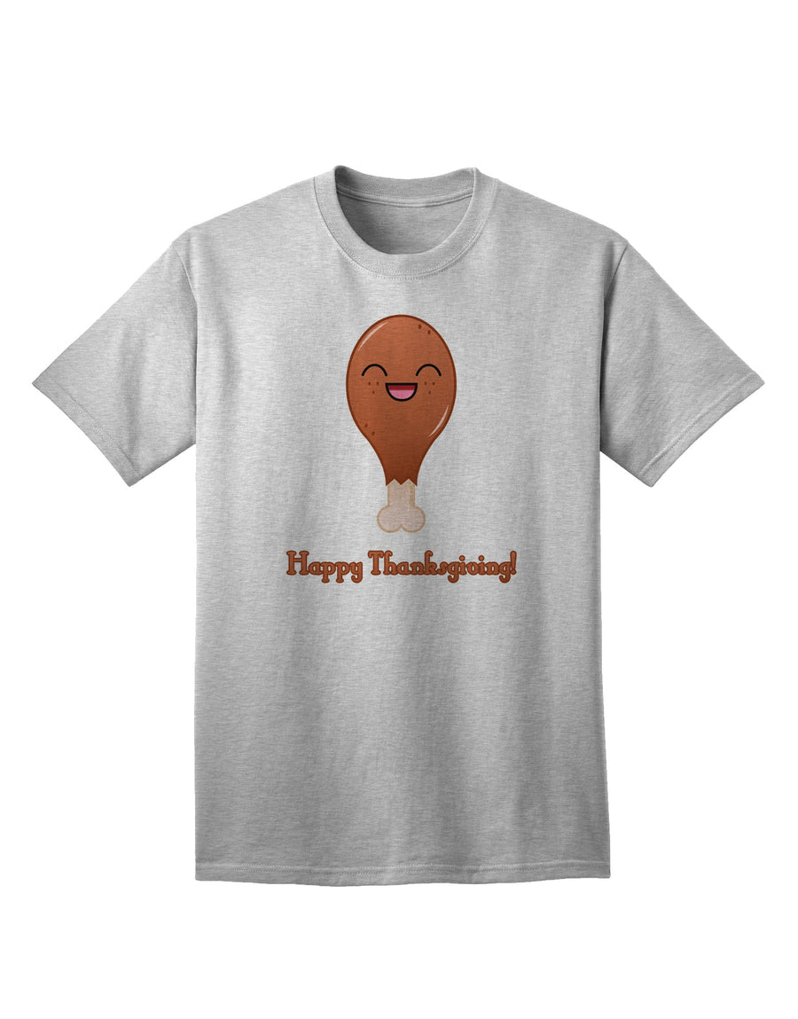 Festive Thanksgiving Adult T-Shirt featuring Adorable Turkey Leg-Mens T-shirts-TooLoud-White-Small-Davson Sales