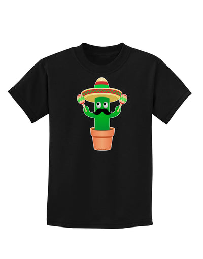 Fiesta Cactus Childrens Dark T-Shirt-Childrens T-Shirt-TooLoud-Black-X-Small-Davson Sales