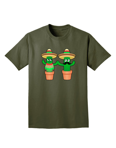 Fiesta Cactus Couple Adult Dark T-Shirt-Mens T-Shirt-TooLoud-Military-Green-Small-Davson Sales