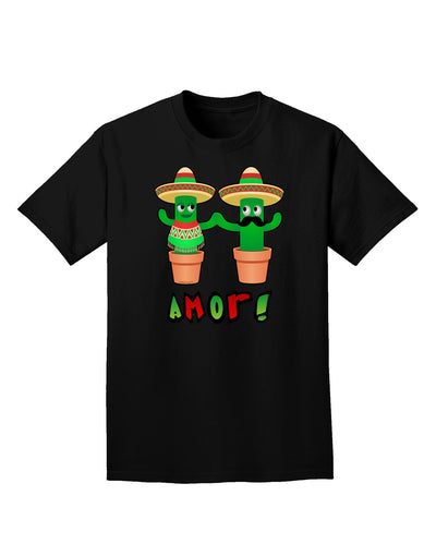 Fiesta Cactus Couple Amor Adult Dark T-Shirt-Mens T-Shirt-TooLoud-Black-Small-Davson Sales