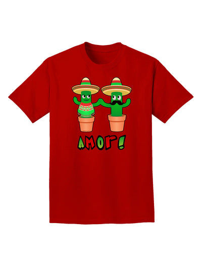 Fiesta Cactus Couple Amor Adult Dark T-Shirt-Mens T-Shirt-TooLoud-Red-Small-Davson Sales