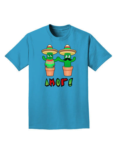 Fiesta Cactus Couple Amor Adult Dark T-Shirt-Mens T-Shirt-TooLoud-Turquoise-Small-Davson Sales