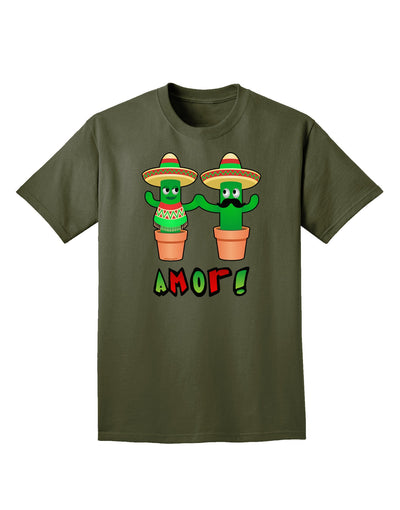 Fiesta Cactus Couple Amor Adult Dark T-Shirt-Mens T-Shirt-TooLoud-Military-Green-Small-Davson Sales