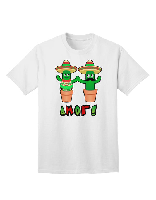 Fiesta Cactus Couple Amor Premium Adult T-Shirt - A Statement of Love and Style-Mens T-shirts-TooLoud-White-Small-Davson Sales