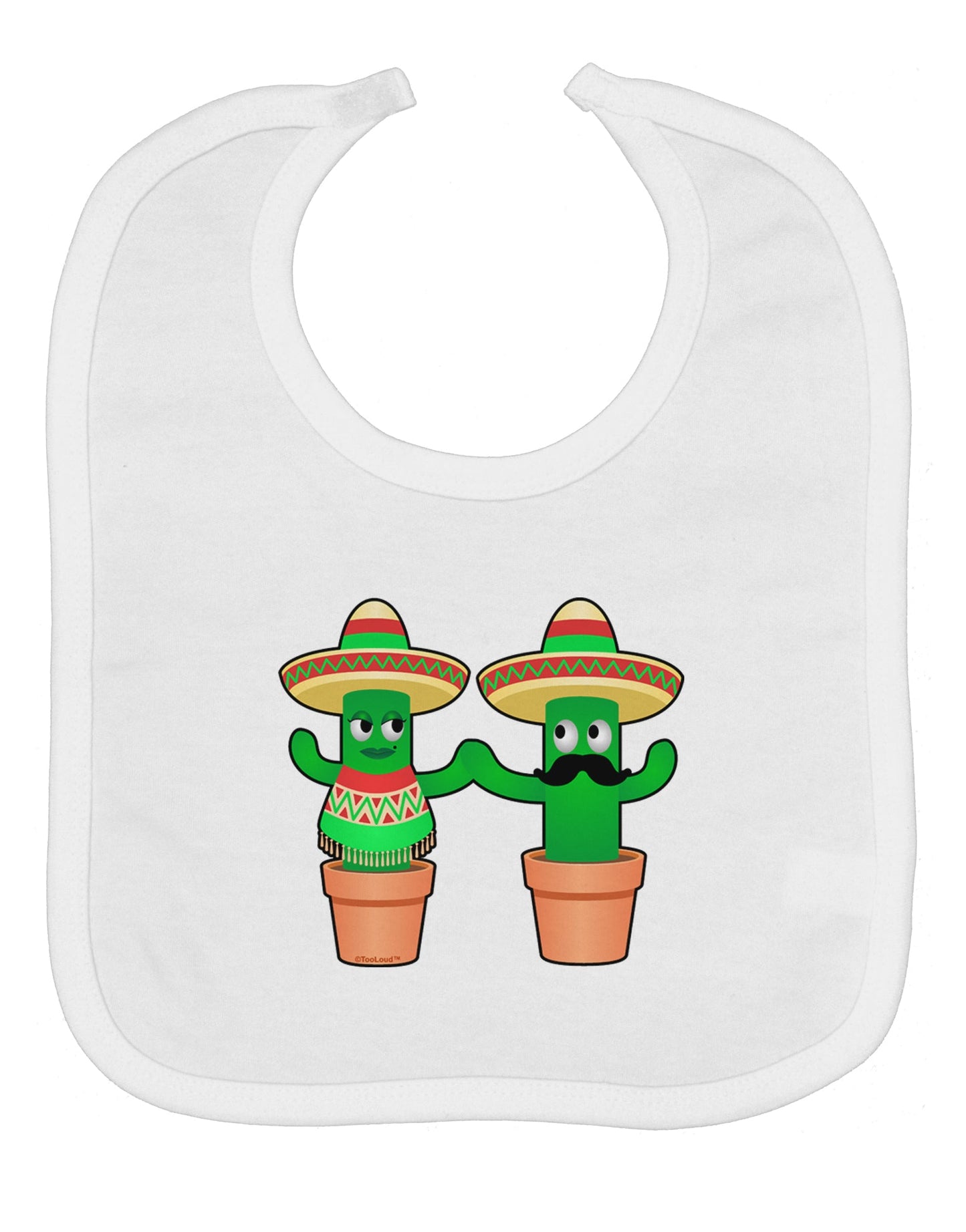 Fiesta Cactus Couple Baby Bib by TooLoud