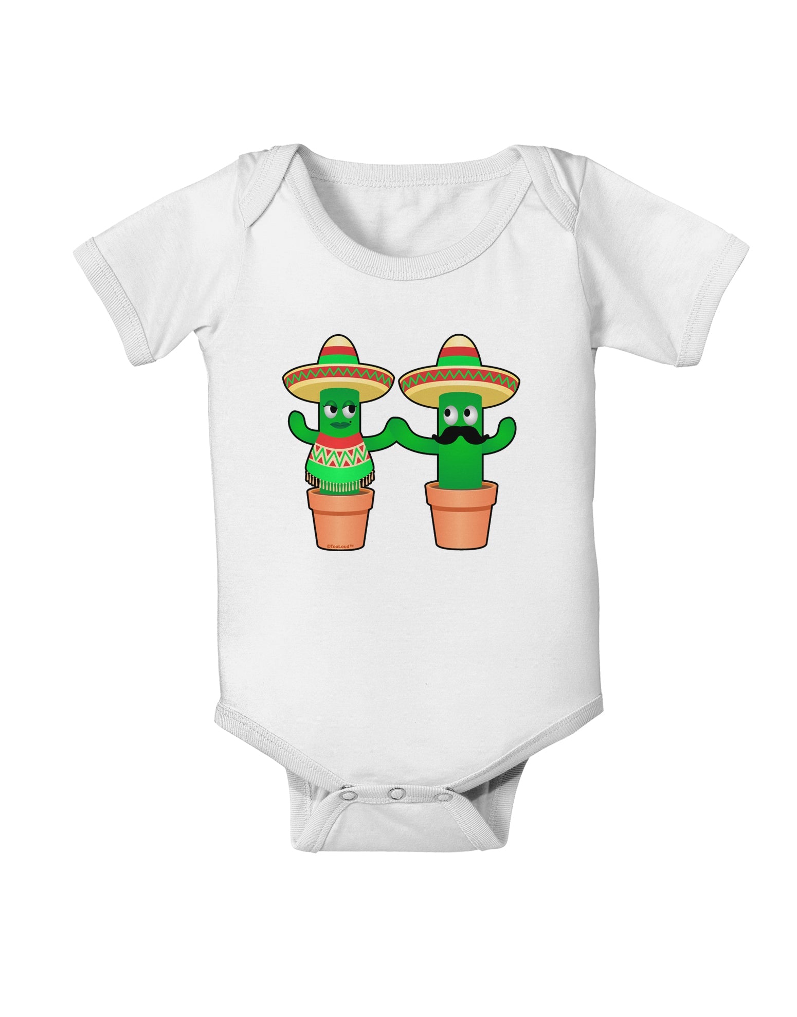 Fiesta Cactus Couple Baby Romper Bodysuit by TooLoud-Baby Romper-TooLoud-White-06-Months-Davson Sales