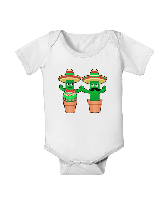 Fiesta Cactus Couple Baby Romper Bodysuit by TooLoud-Baby Romper-TooLoud-White-06-Months-Davson Sales