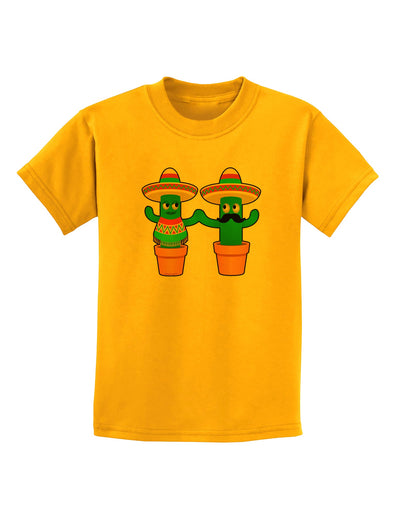 Fiesta Cactus Couple Childrens T-Shirt by TooLoud-Childrens T-Shirt-TooLoud-Gold-X-Small-Davson Sales