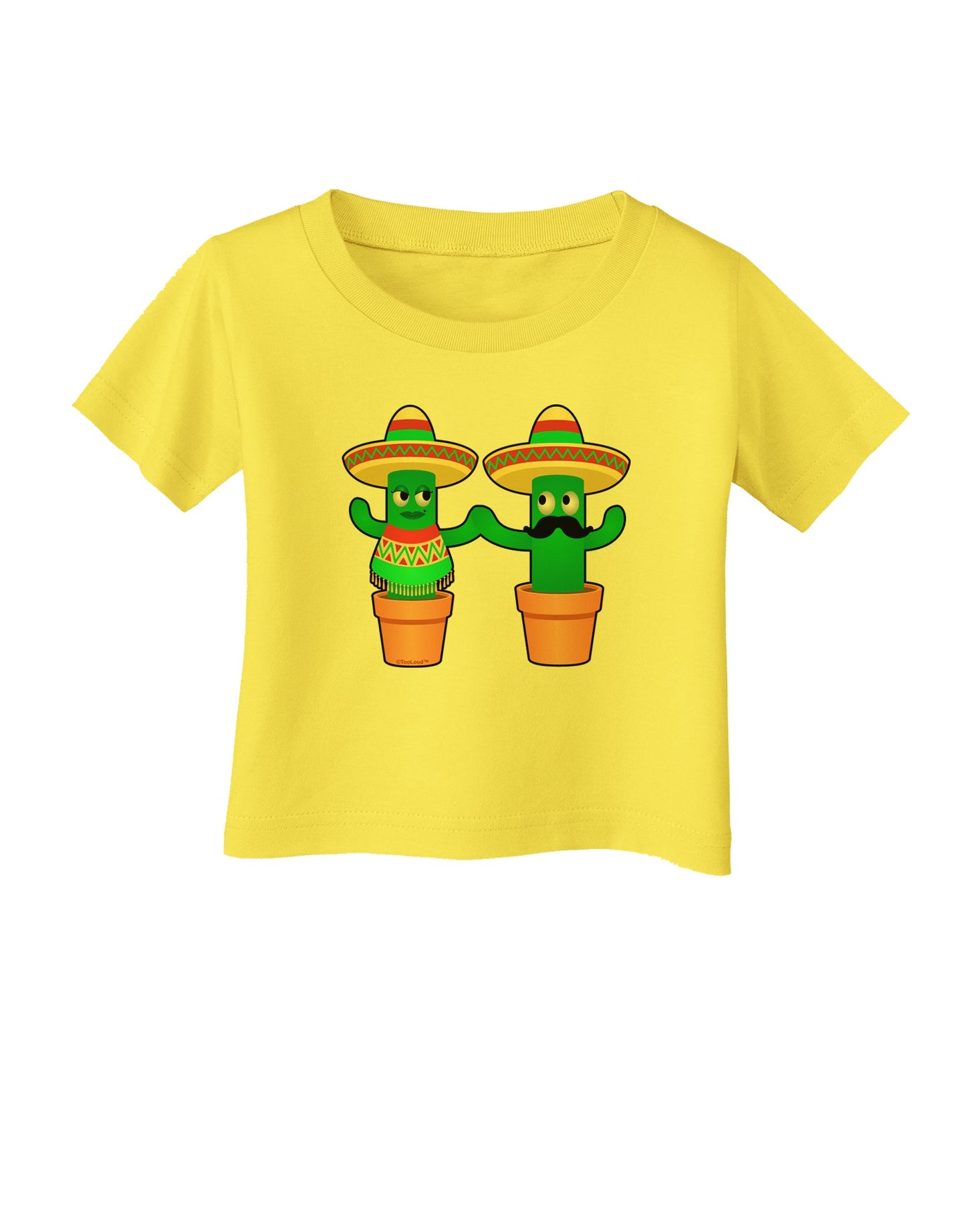 Fiesta Cactus Couple Infant T-Shirt by TooLoud-Infant T-Shirt-TooLoud-Yellow-06-Months-Davson Sales