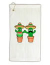 Fiesta Cactus Couple Micro Terry Gromet Golf Towel 16 x 25 inch by TooLoud-Golf Towel-TooLoud-White-Davson Sales