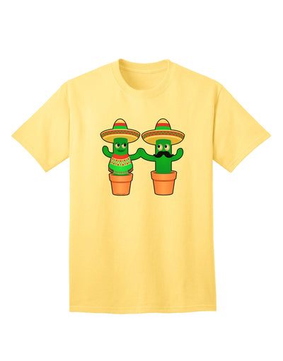 Fiesta Cactus Couple: Premium Adult T-Shirt Collection-Mens T-shirts-TooLoud-Yellow-Small-Davson Sales