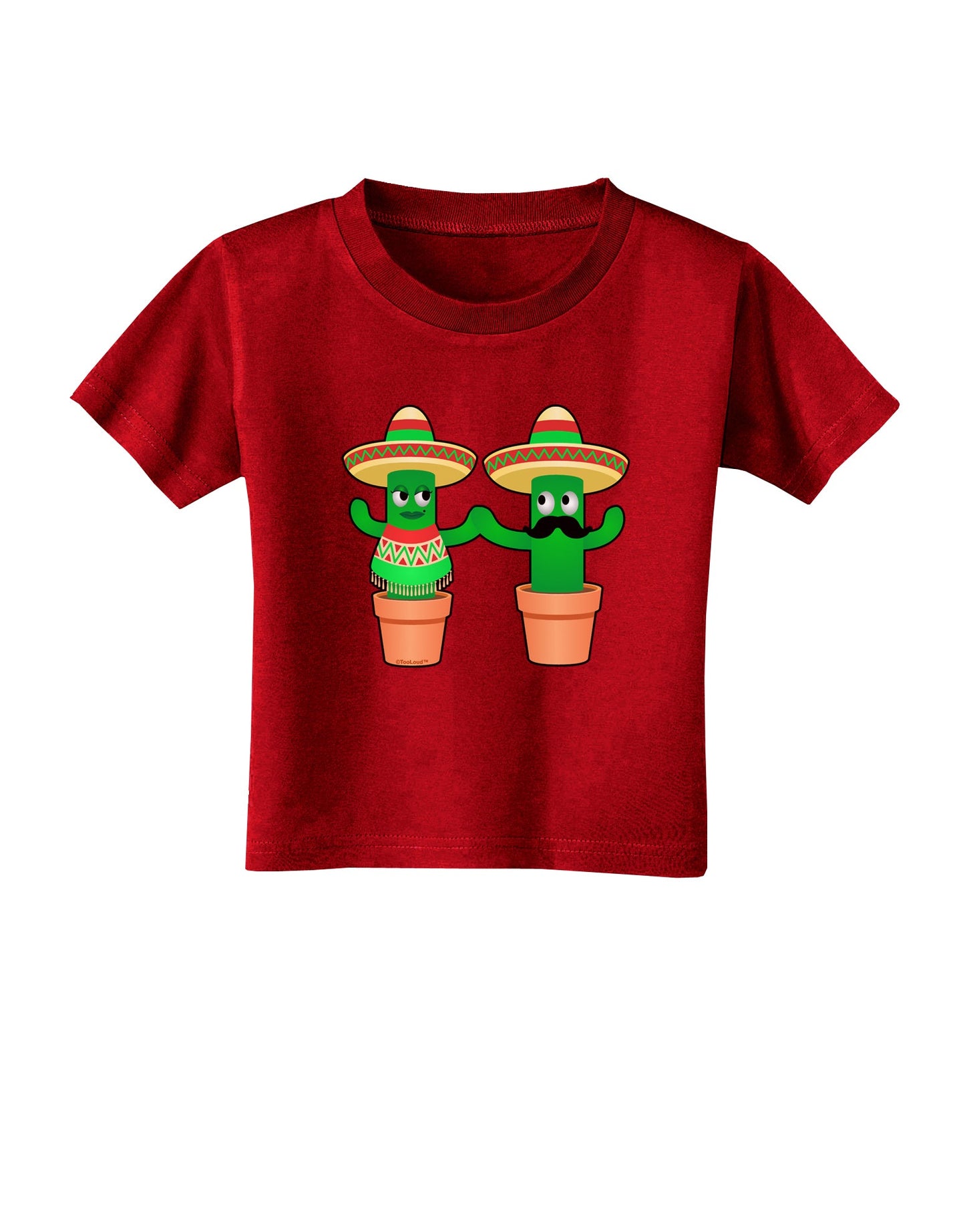 Fiesta Cactus Couple Toddler T-Shirt Dark by TooLoud-Toddler T-Shirt-TooLoud-Red-2T-Davson Sales