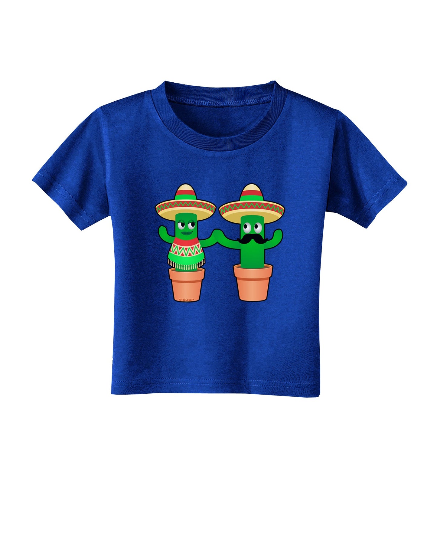 Fiesta Cactus Couple Toddler T-Shirt Dark by TooLoud-Toddler T-Shirt-TooLoud-Royal-Blue-2T-Davson Sales