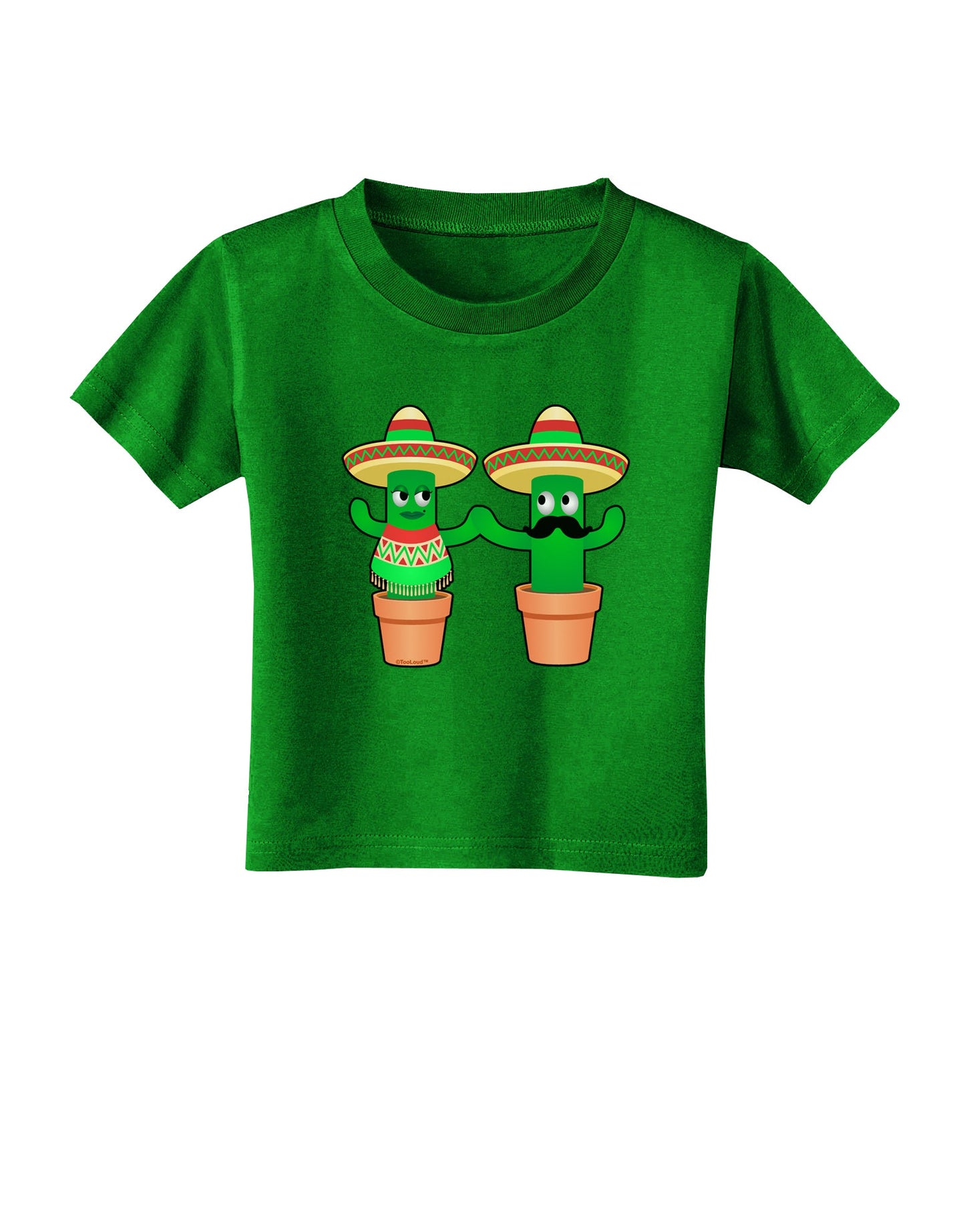 Fiesta Cactus Couple Toddler T-Shirt Dark by TooLoud-Toddler T-Shirt-TooLoud-Clover-Green-2T-Davson Sales