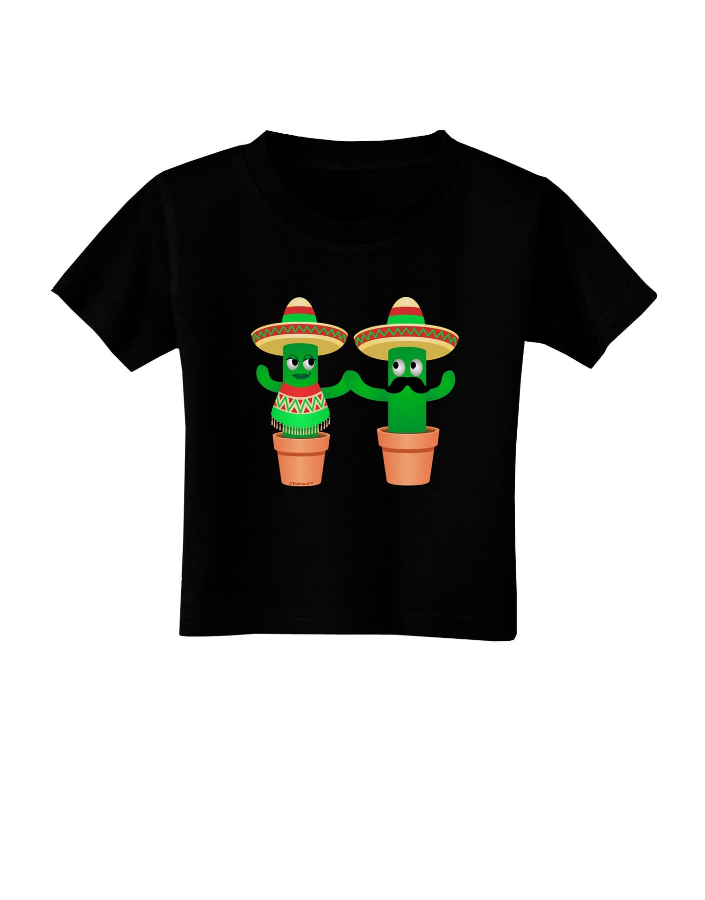 Fiesta Cactus Couple Toddler T-Shirt Dark by TooLoud-Toddler T-Shirt-TooLoud-Black-2T-Davson Sales