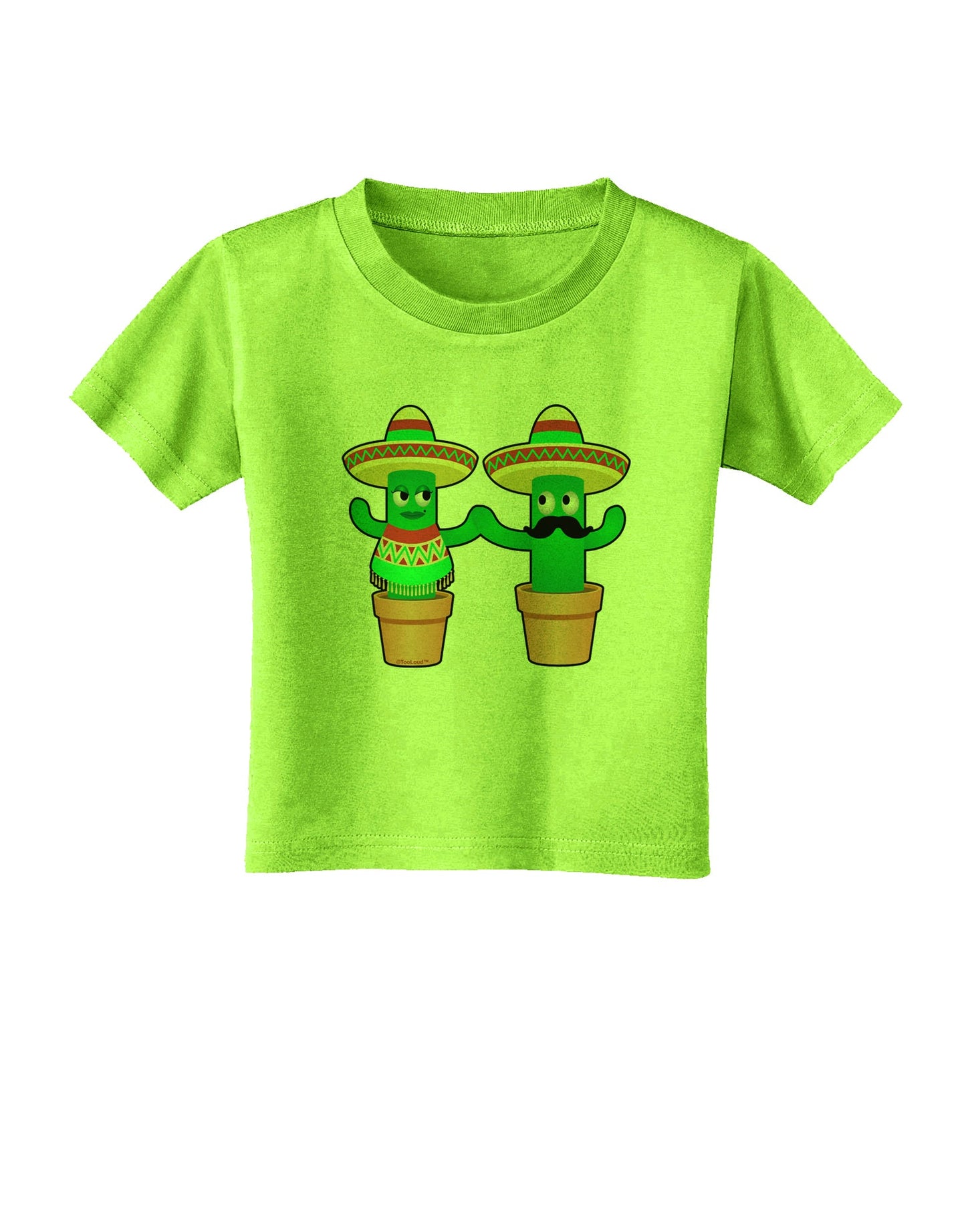 Fiesta Cactus Couple Toddler T-Shirt by TooLoud-Toddler T-Shirt-TooLoud-Lime-Green-2T-Davson Sales
