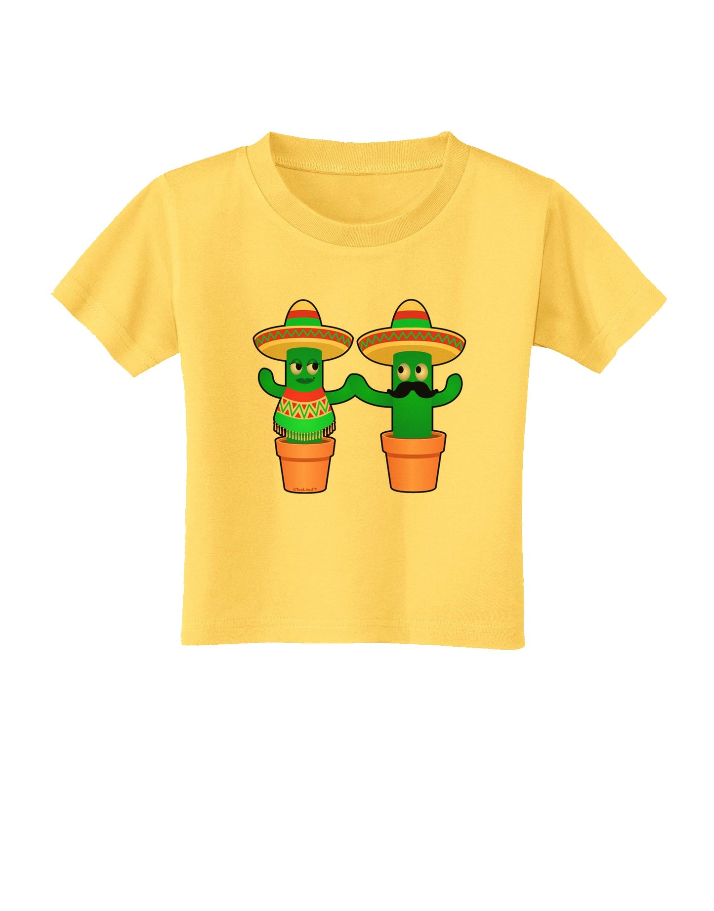 Fiesta Cactus Couple Toddler T-Shirt by TooLoud-Toddler T-Shirt-TooLoud-Yellow-2T-Davson Sales