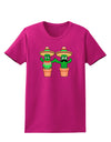 Fiesta Cactus Couple Womens Dark T-Shirt-TooLoud-Hot-Pink-Small-Davson Sales