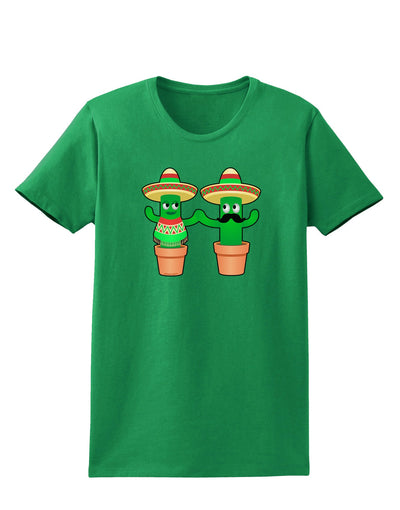 Fiesta Cactus Couple Womens Dark T-Shirt-TooLoud-Kelly-Green-X-Small-Davson Sales