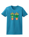 Fiesta Cactus Couple Womens Dark T-Shirt-TooLoud-Turquoise-X-Small-Davson Sales