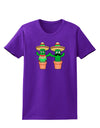 Fiesta Cactus Couple Womens Dark T-Shirt-TooLoud-Purple-X-Small-Davson Sales