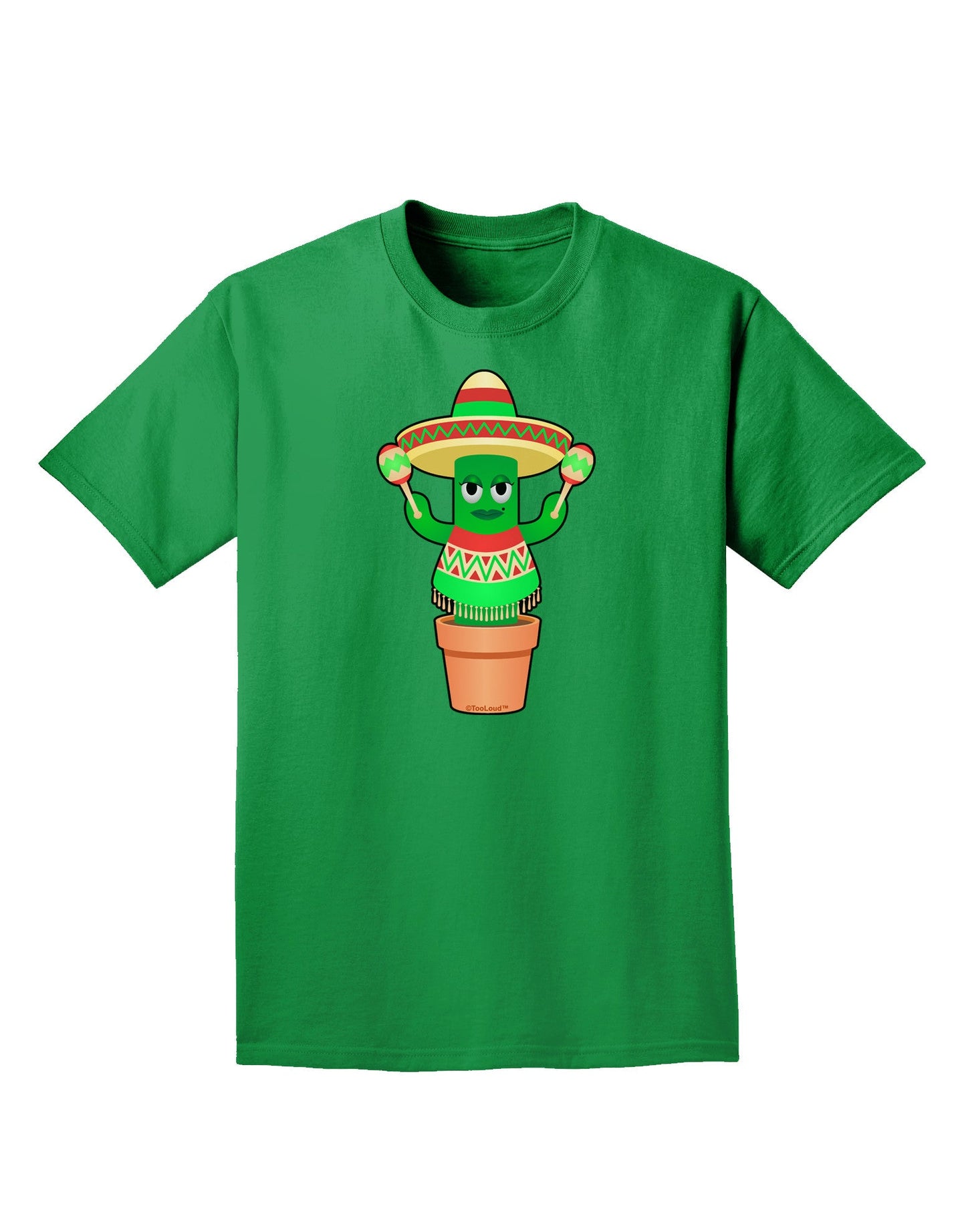 Fiesta Cactus Poncho Adult Dark T-Shirt-Mens T-Shirt-TooLoud-Kelly-Green-Small-Davson Sales