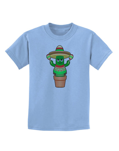 Fiesta Cactus Poncho Childrens T-Shirt-Childrens T-Shirt-TooLoud-Light-Blue-X-Small-Davson Sales