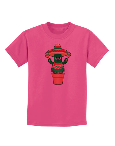 Fiesta Cactus Poncho Childrens T-Shirt-Childrens T-Shirt-TooLoud-Sangria-X-Small-Davson Sales