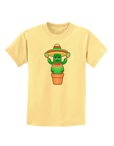 Fiesta Cactus Poncho Childrens T-Shirt-Childrens T-Shirt-TooLoud-Daffodil-Yellow-X-Small-Davson Sales