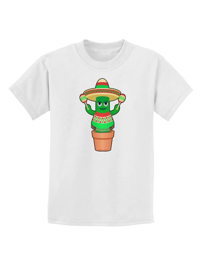 Fiesta Cactus Poncho Childrens T-Shirt-Childrens T-Shirt-TooLoud-White-X-Small-Davson Sales