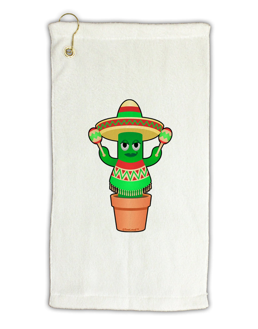 Fiesta Cactus Poncho Micro Terry Gromet Golf Towel 16 x 25 inch by TooLoud-Golf Towel-TooLoud-White-Davson Sales